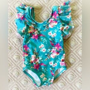 Ruffle Butts - Floral Swimsuit 6-12Mo